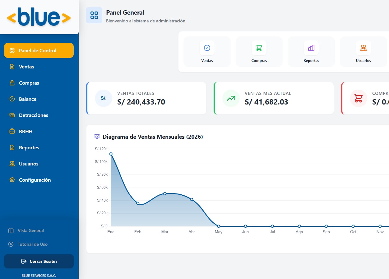 Control de Ventas y Gastos Blue